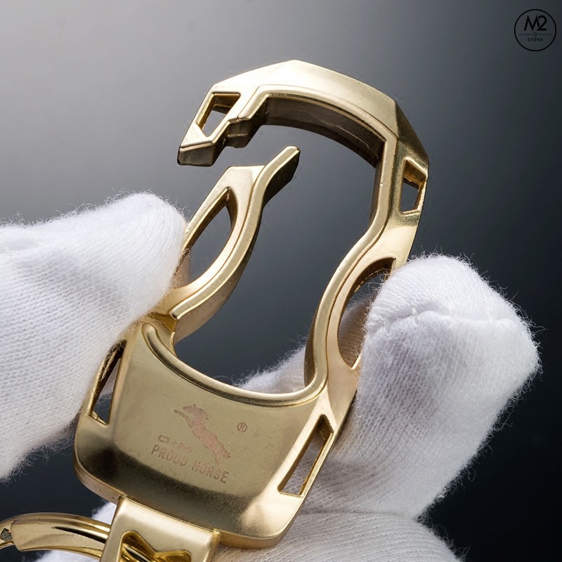 Móc khoá xe máy ô tô đẹp Proud Horse inox cao cấp, thời trang hiện đại đeo thắt lưng MK07-A5