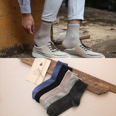 Combo 5 Đôi Vớ Tất Nam Nữ cao cổ đơn tiết sọc lịch lãm XIMOXA (TN10-H2)