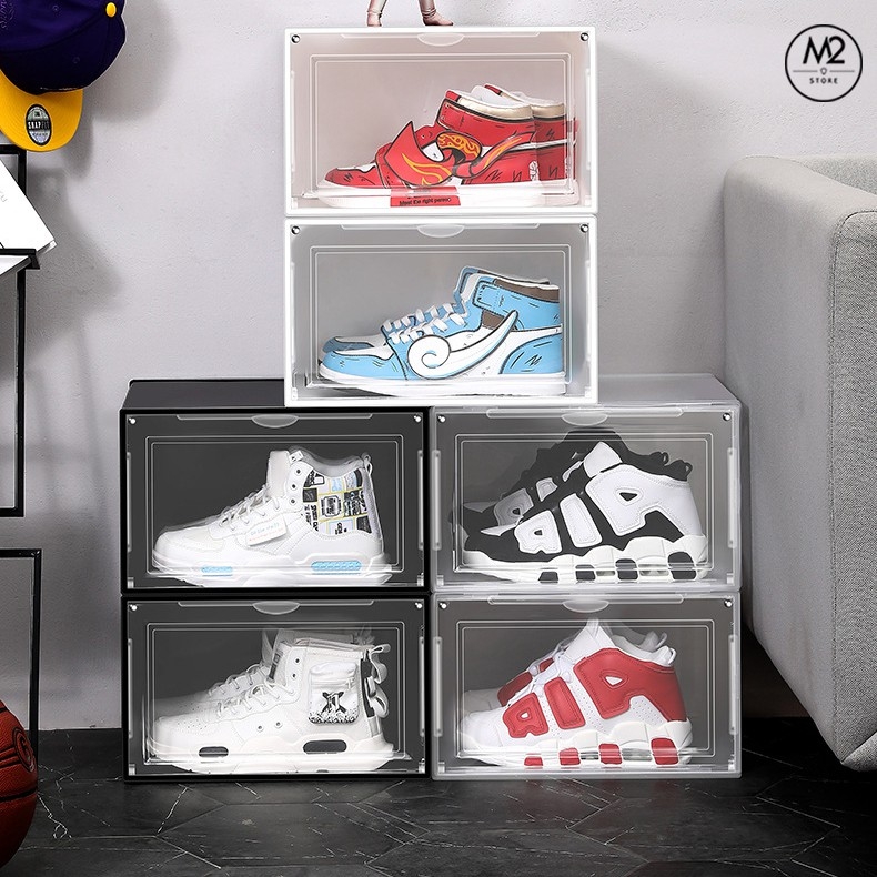 Hộp đựng giày cao cấp AJ thiết kế mới bằng nhựa cứng có khả năng chống ẩm chống bụi HDG03