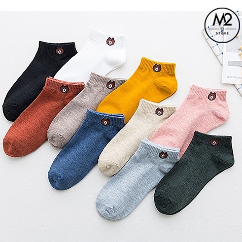 COMBO 5 Đôi Tất Gấu Cổ Ngắn Đủ Màu XIMO TNG15-G5