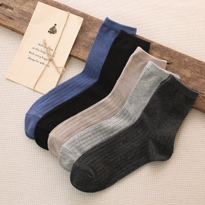 Combo 5 Đôi Vớ Tất Nam Nữ cao cổ đơn tiết sọc lịch lãm XIMOXA (TN10-H2)