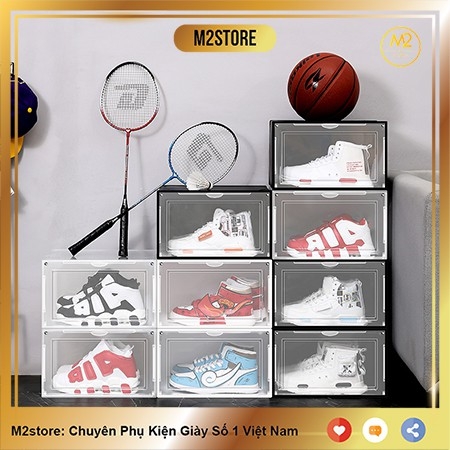 Hộp đựng giày cao cấp AJ thiết kế mới bằng nhựa cứng có khả năng chống ẩm chống bụi HDG03