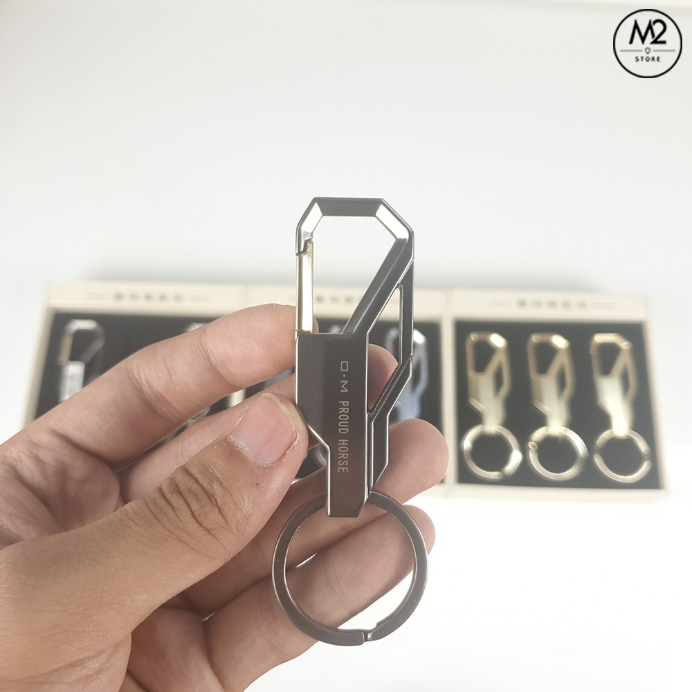 Móc khóa xe máy ô tô đẹp Proud Horse chất liệu inox chốt cài lưng quần MK1-A5
