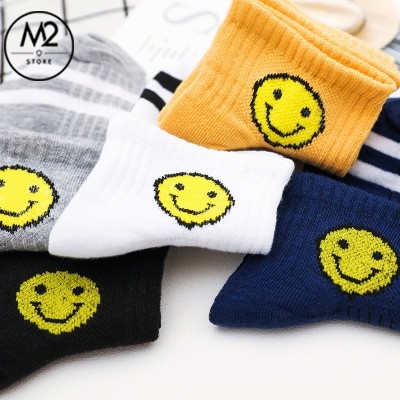 Set 5 Đôi Vớ Tất Nữ Cổ Ngắn In Hình Mặt Cười TNG34-G6