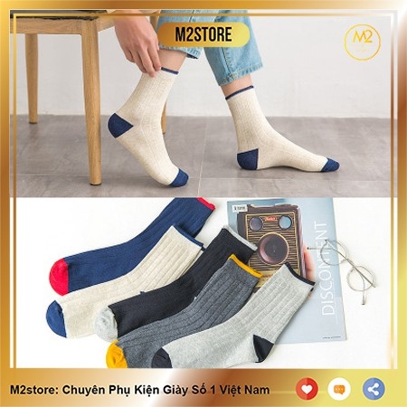 Combo 5 Đôi Vớ Tất Nam Nữ cao cổ thu đông họa tiết trẻ trung XIMO(TN09)