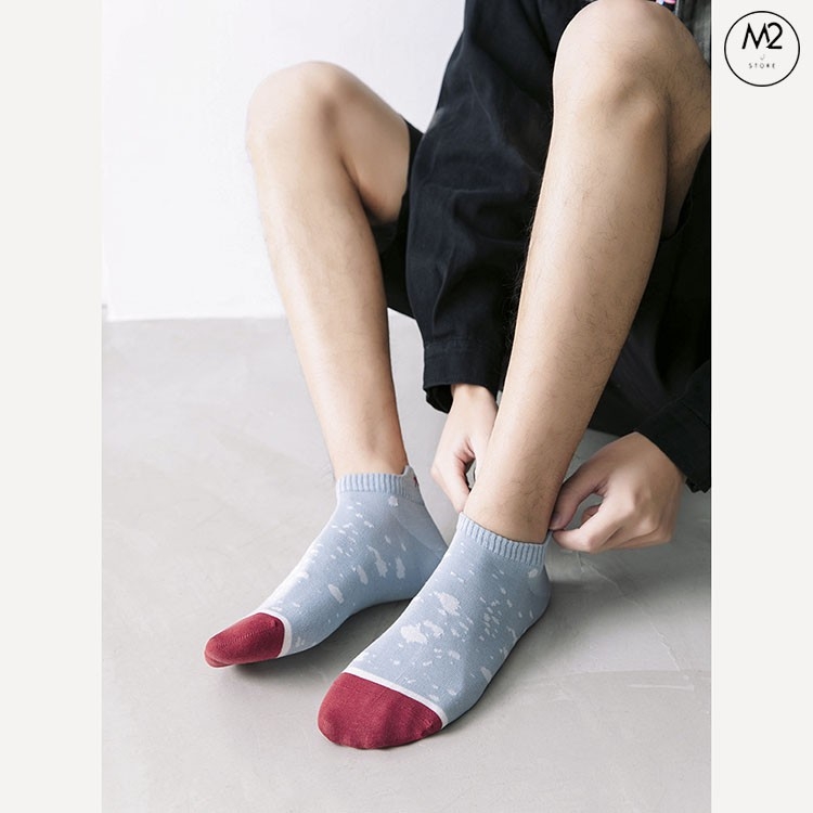 Set 5 Tất Vớ Nam Cổ Ngắn Cotton Cao Cấp Thể Thao Năng Động Họa Tiết Độc Lạ TN41
