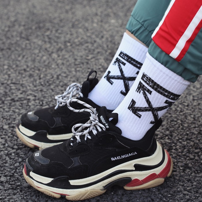 Tất nam nữ cao cổ Ulzzang Hàn Quốc sọc giật gân cotton XIMO (TN14-H2)