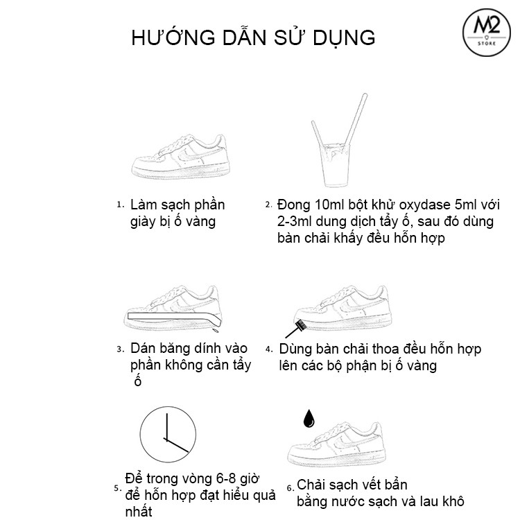 Bộ tẩy ố vàng đế giày và các chi tiết cao su MAXPOWER XIMO VSG18-E1 [Có hướng dẫn cụ thể]