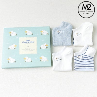 Set Tất Vớ Nữ Cổ Ngắn Caramella 4 Đôi Cao Cấp Mẫu Cừu Xinh TNG45