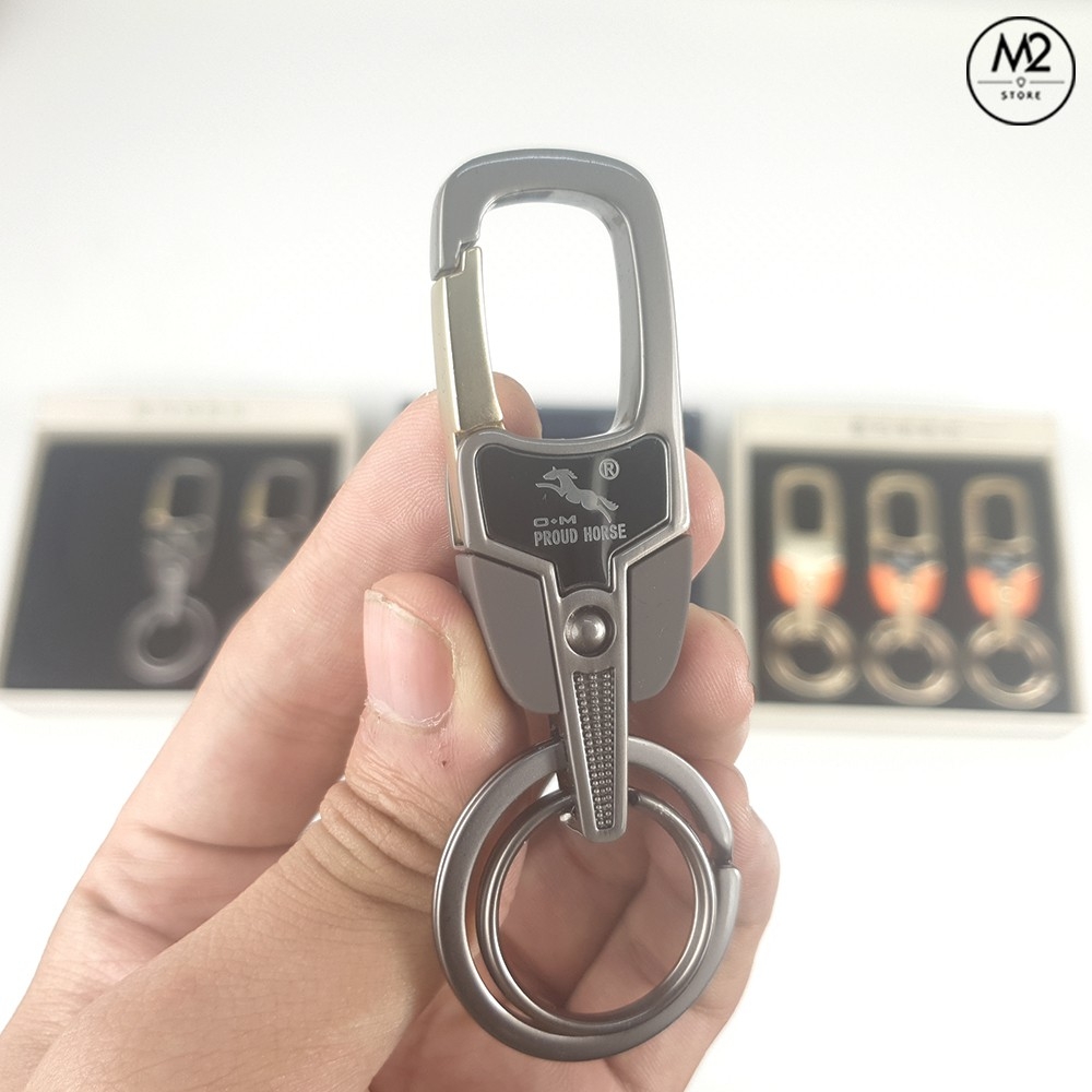 Móc khoá xe máy ô tô đẹp Proud Horse có chốt móc đĩa quần inox cao cấp thời trang, lịch lãm MK03-A5