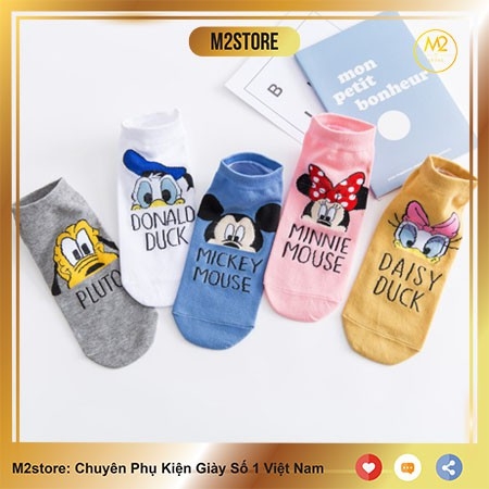 Set 5 Đôi Tất Vớ Nữ Cổ Ngắn In Nhân Vật Hoạt Hình Dễ Thương TNG43