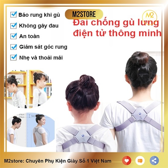 Đai chống gù lưng thông minh, đai trị lưng tôm cho trẻ em và người lớn báo rung khi lưng cong, lệch cột sống XIMO DCGL02