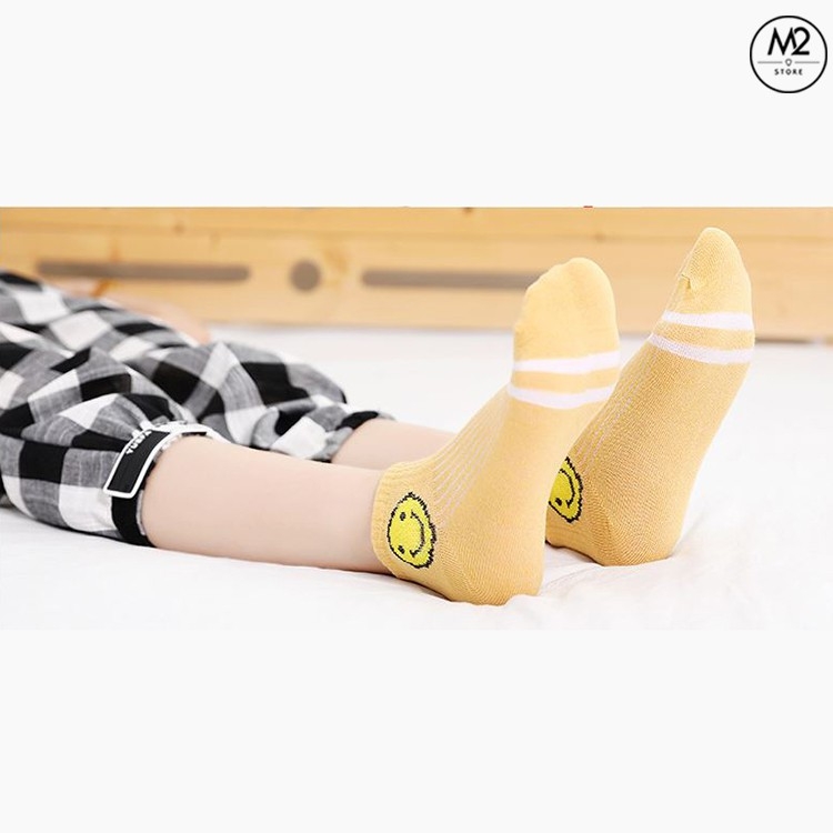 Set 5 Đôi Vớ Tất Nữ Cổ Ngắn In Hình Mặt Cười TNG34-G6