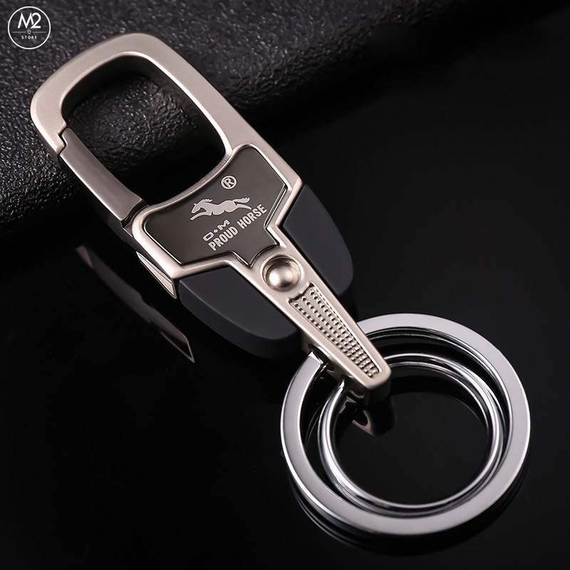 Móc khoá xe máy ô tô đẹp Proud Horse có chốt móc đĩa quần inox cao cấp thời trang, lịch lãm MK03-A5