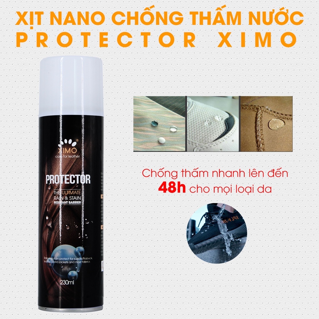 Chai xịt nano chống thấm nước chống bụi bẩn Protector XIMO cao cấp cho giày, áo khoác, túi, ví, balo(XI11)