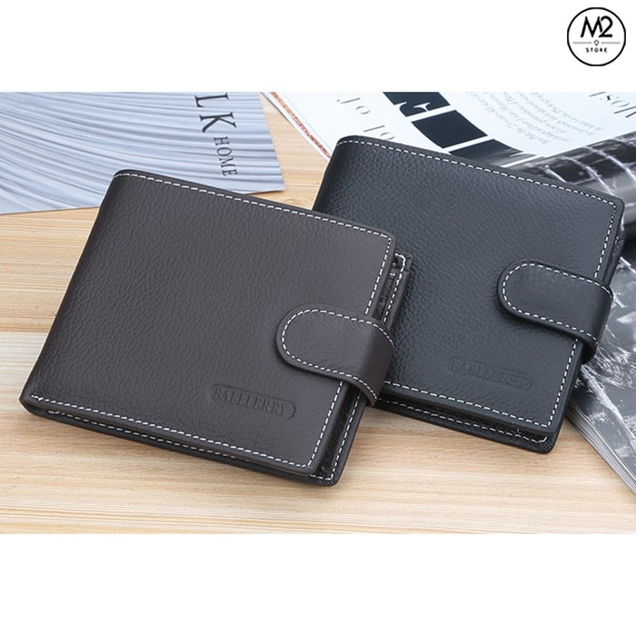 Bóp ví nam Baellery VNN07-A1 Da bò thật phong cách Hàn Quốc