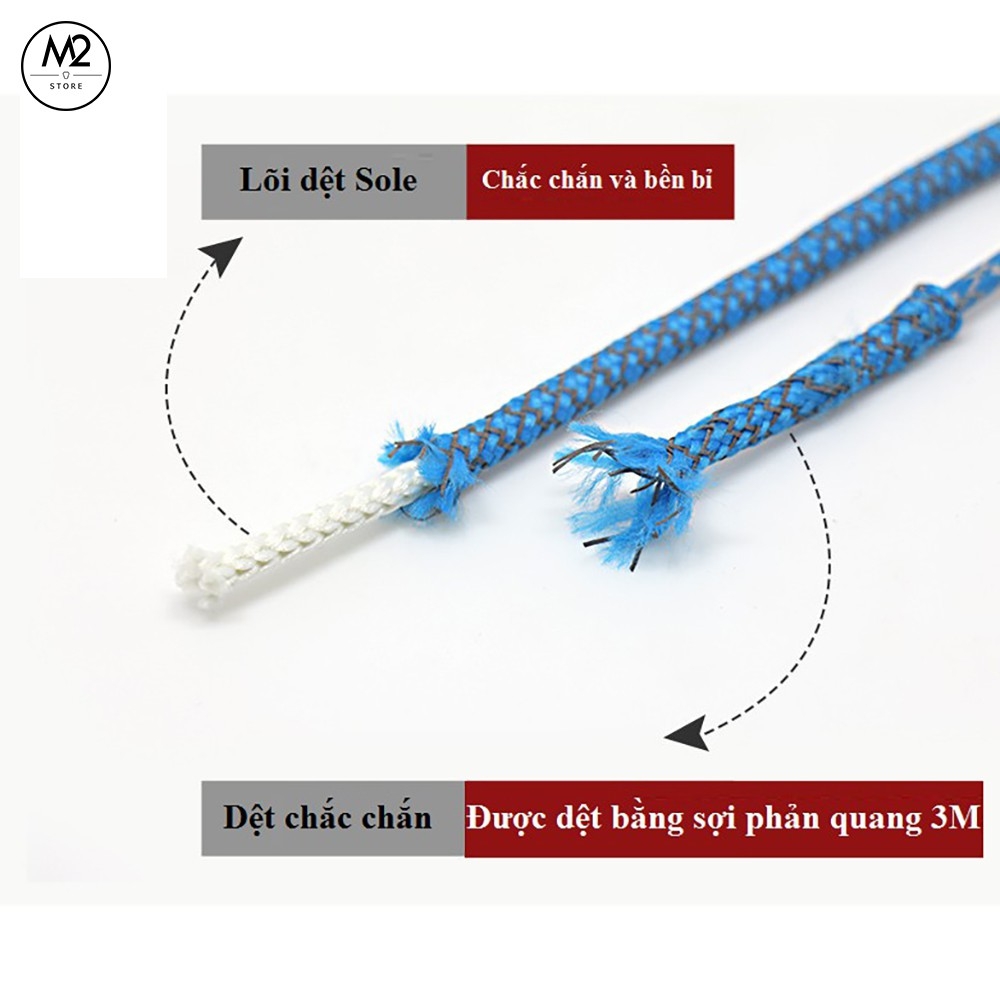 Dây giày cao cấp mẫu bản tròn phản quang siêu bền XIMO [Đủ màu 120cm]