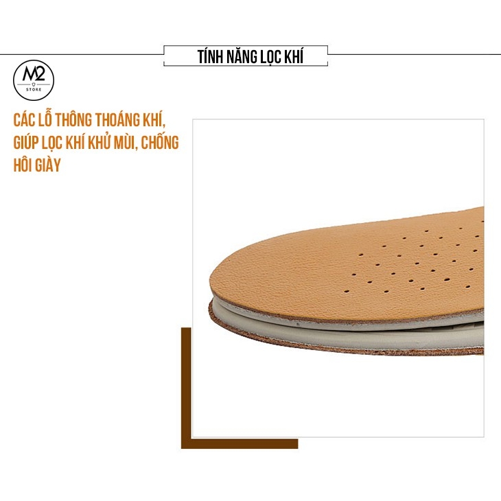Lót giày da bò cao cấp êm chân khử mùi tốt sức khỏe- Tăng 1Size (LGD06)