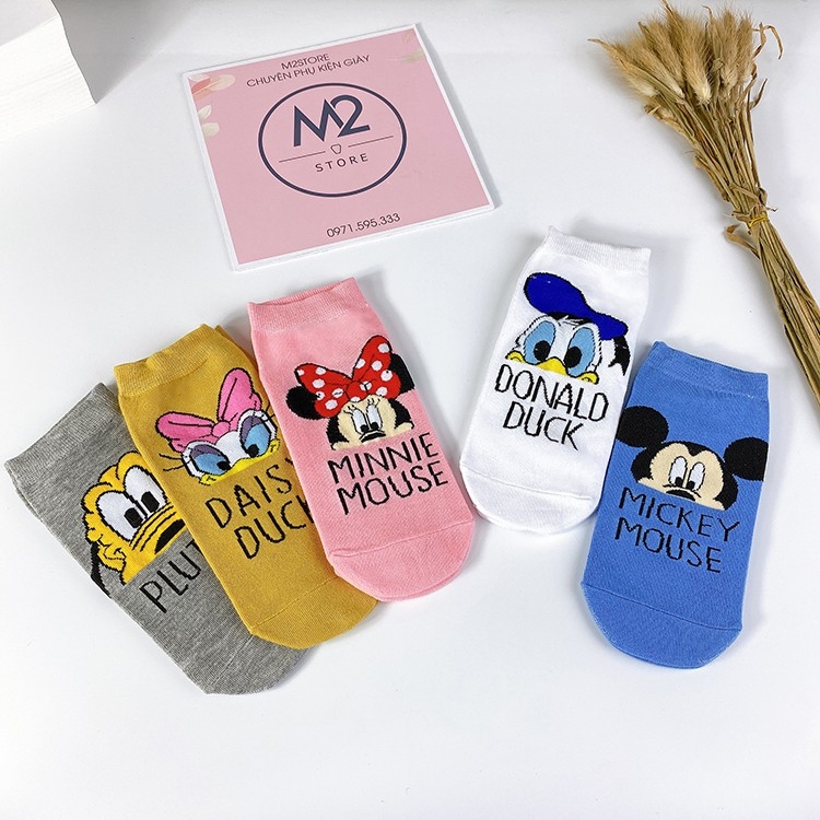 Set 5 Đôi Tất Vớ Nữ Cổ Ngắn In Nhân Vật Hoạt Hình Dễ Thương TNG43