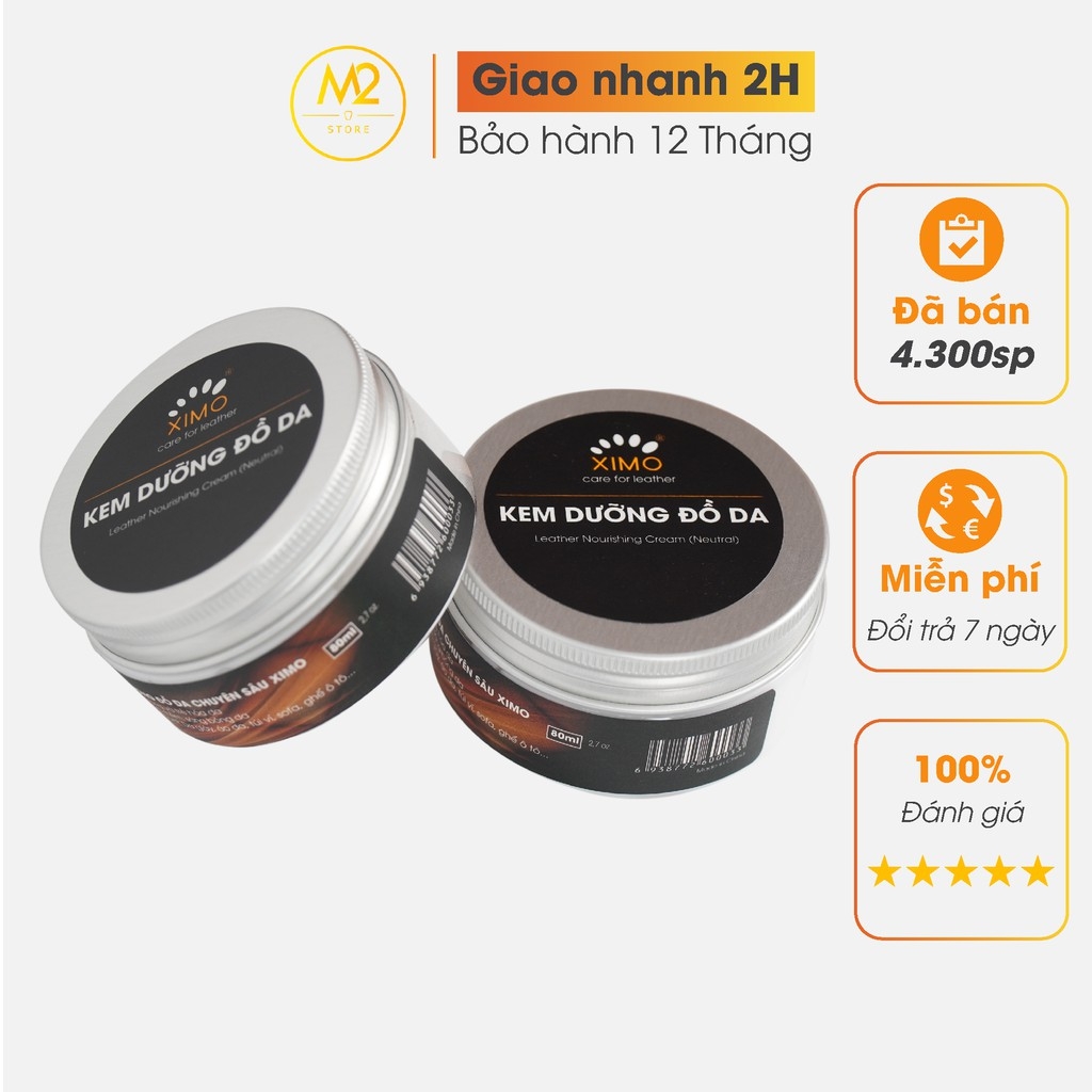 Kem dưỡng đồ da chuyên sâu XIMO, giúp tái tạo độ đàn hồi cho da giày, dưỡng áo da, túi ví, 80ml XI04