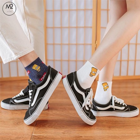 Combo 5 Đôi Tất Vớ Nam Nữ Cổ Vừa Họa Tiết Hoạt Hình Cực Chất TNG40