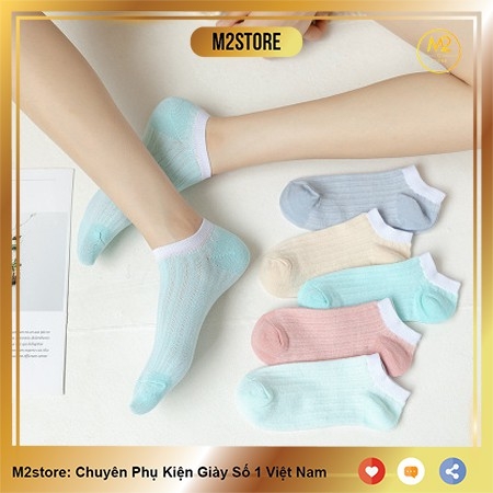 Set 5 Đôi Vớ Tất Nữ Cổ Ngắn Style Đơn Giản TNG23-G5