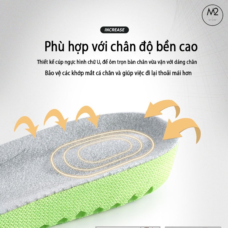 Lót Giày Tăng Chiều Cao Nam Nữ Siêu Thoáng Khí Thế Hệ Mới L16