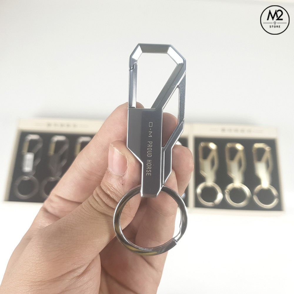 Móc khóa xe máy ô tô đẹp Proud Horse chất liệu inox chốt cài lưng quần MK1-A5