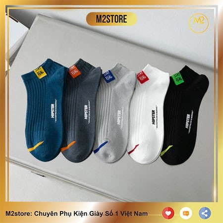 Set 5 Tất Vớ Nam Cổ Ngắn Cotton Cao Cấp Thể Thao Mạnh Mẽ TN40