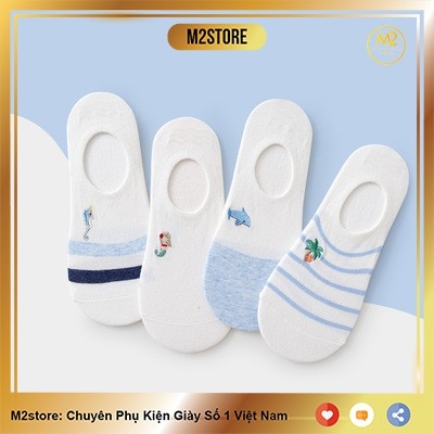 Set Tất Vớ Lười Nữ Caramella 4 Đôi Họa Tiết Nhỏ Xinh Xắn TNG49