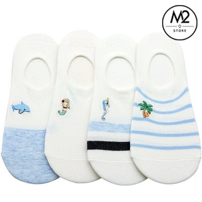 Set Tất Vớ Lười Nữ Caramella 4 Đôi Họa Tiết Nhỏ Xinh Xắn TNG49