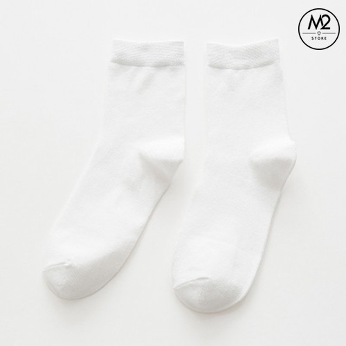 Vớ - Tất Nam Nữ Hàn Quốc Trơn Cao Cổ 100% Cotton HARUMA TN06