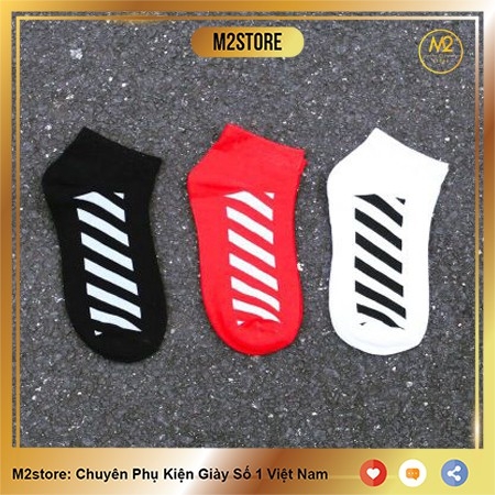 Tất nam nữ cổ ngắn Ulzzang Hàn Quốc sọc thời trang cotton XIMO (TN13-H2)