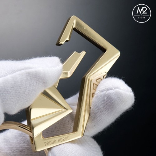 Móc khóa xe máy ô tô đẹp Proud Horse chất liệu inox chốt cài lưng quần thời trang, lịch lãm, phong cách MK14-A5