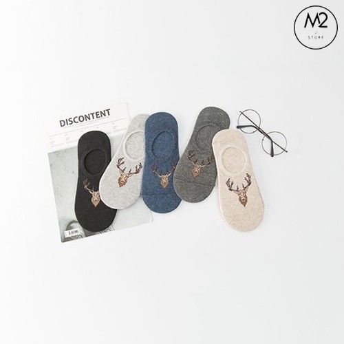 Combo 5 Đôi Vớ Tất Lười Nam In Họa Tiết Phong Cách Hàn Quốc (Có Chống Trượt) TL03