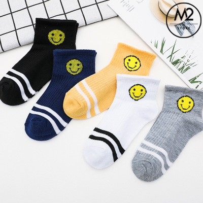 Set 5 Đôi Vớ Tất Nữ Cổ Ngắn In Hình Mặt Cười TNG34-G6