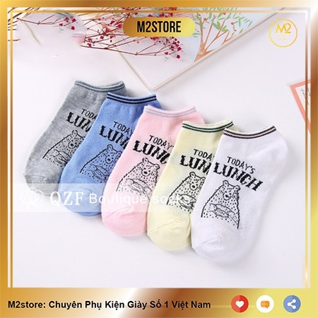 Set 5 Đôi Vớ Tất Nữ Cổ Ngắn Hoạt Hình Gấu TNG28-G6