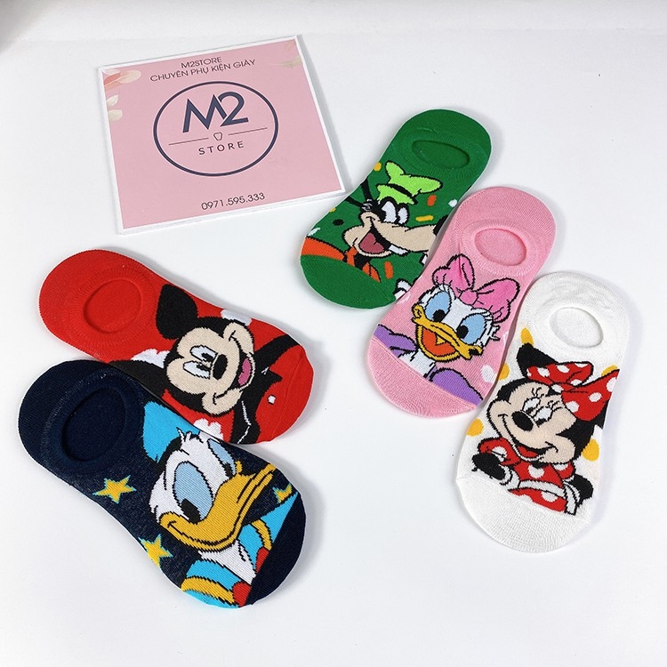 Set 5 Đôi Tất Vớ Nữ Cổ Ngắn In Họa Tiết Nhân Vật Hoạt Hình Cực Dễ Thương TNG44