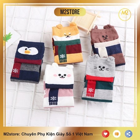 Combo 5 Đôi Tất Vớ Nữ Cổ Cao Thiết Kế Cực Đáng Yêu TNG41