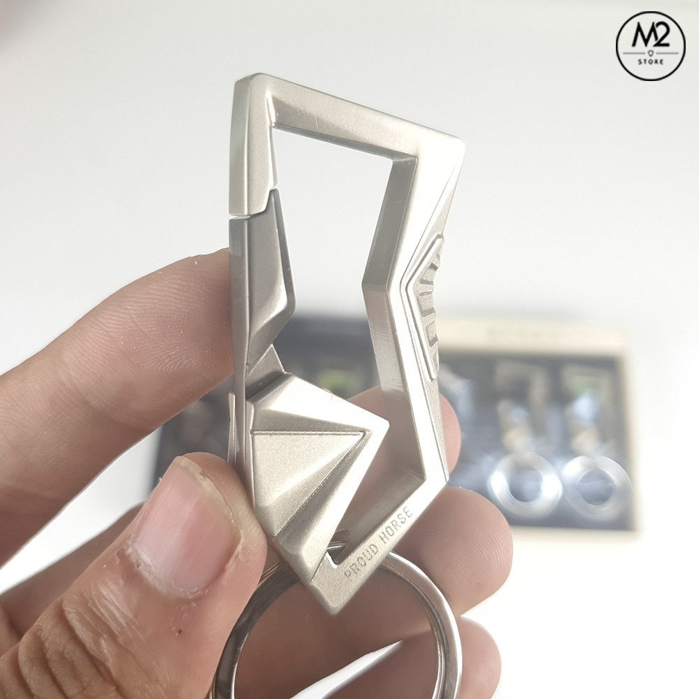 Móc khóa xe máy ô tô đẹp Proud Horse chất liệu inox chốt cài lưng quần thời trang, lịch lãm, phong cách MK14-A5