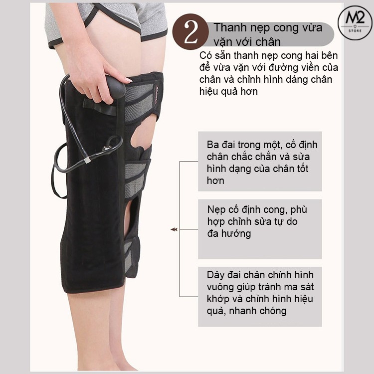 Đai Nẹp Chỉnh Hình Chân Vòng Kiềng X/O Khí Nén Áp Suất Jorilano Cao Cấp DCHVK05