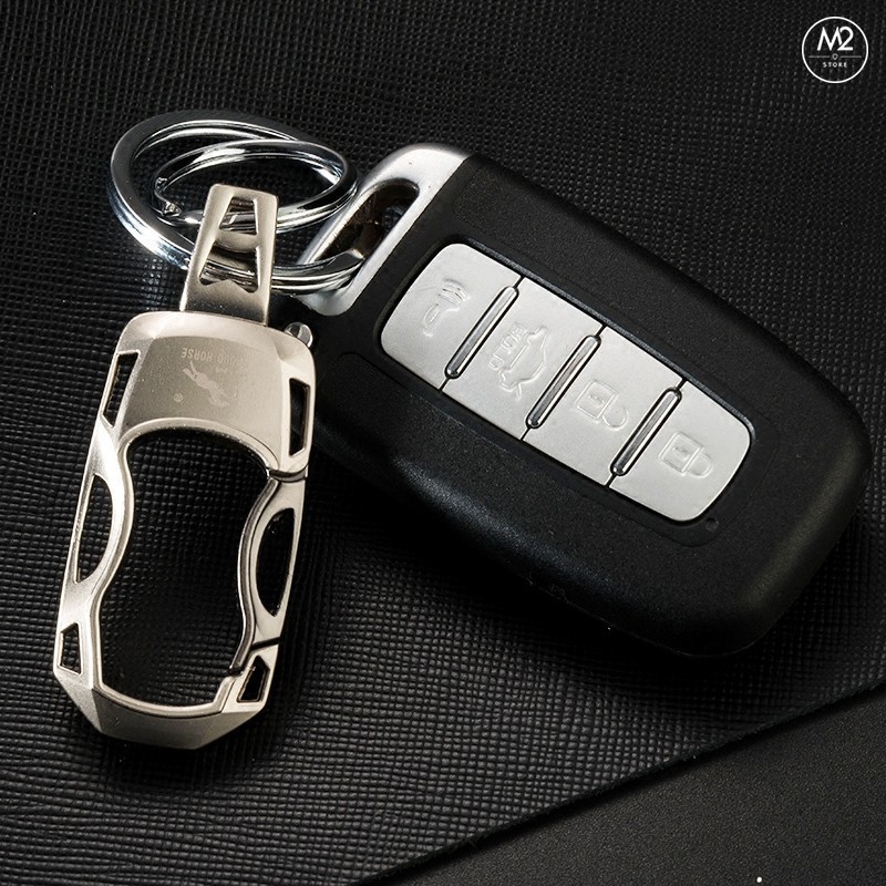 Móc khoá xe máy ô tô đẹp Proud Horse inox cao cấp, thời trang hiện đại đeo thắt lưng MK07-A5