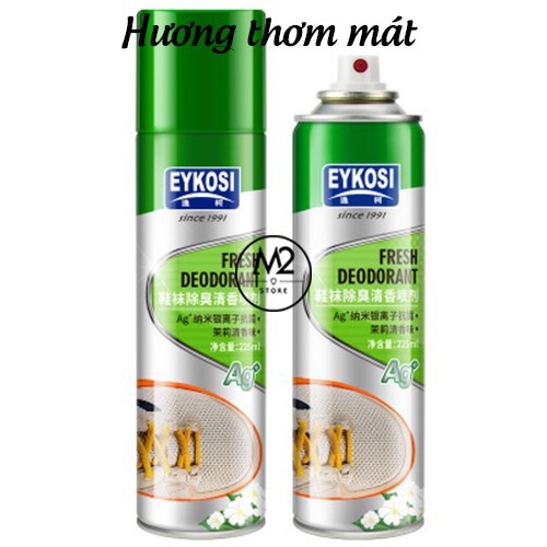 Bình xịt lưu hương chống thối chân mùi giày EYKOSI XIMO, kháng khuẩn, công nghệ Bạc ion (VSG08)