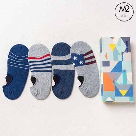 Set 4 Đôi Tất Vớ Nam Cao Cấp Cổ Ngắn Cotton Phong Cách America TN34