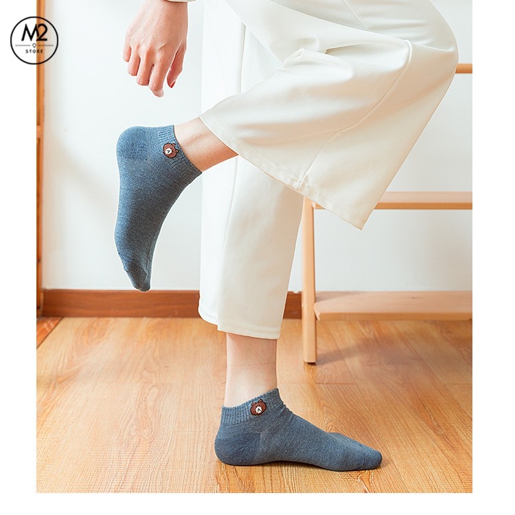 COMBO 5 Đôi Tất Gấu Cổ Ngắn Đủ Màu XIMO TNG15-G5