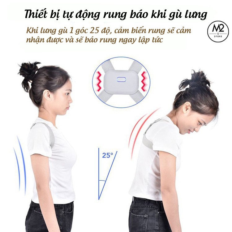 Đai chống gù lưng thông minh, đai trị lưng tôm cho trẻ em và người lớn báo rung khi lưng cong, lệch cột sống XIMO DCGL02