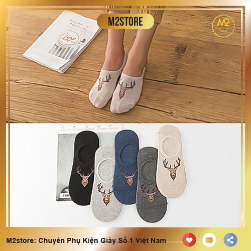 Combo 5 Đôi Vớ Tất Lười Nam In Họa Tiết Phong Cách Hàn Quốc (Có Chống Trượt) TL03