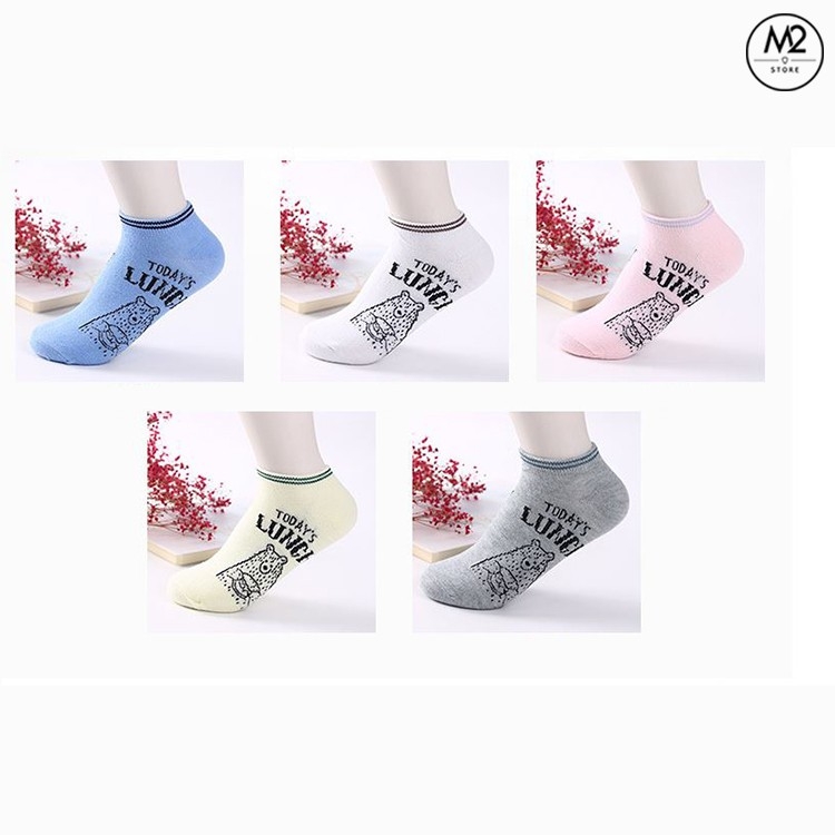 Set 5 Đôi Vớ Tất Nữ Cổ Ngắn Hoạt Hình Gấu TNG28-G6