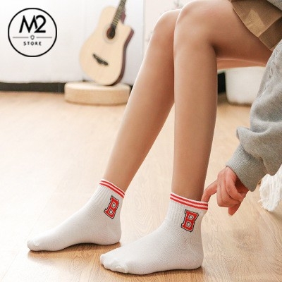 Set 5 Đôi Vớ Tất Nữ Cổ Ngắn In Hình Chữ Cái TNG32-G5