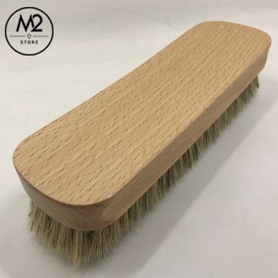 Bàn chải đánh giày lông ngựa gỗ sồi cao cấp cỗ lớn chuyên dụng BCDG20